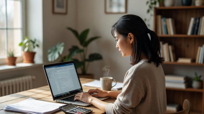 Person reviewing best personal loan options on a laptop with financial documents in 2026
