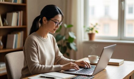 Person reviewing credit utilization ratio on a financial dashboard on laptop screen