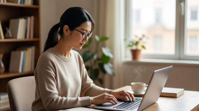 Person reviewing credit utilization ratio on a financial dashboard on laptop screen