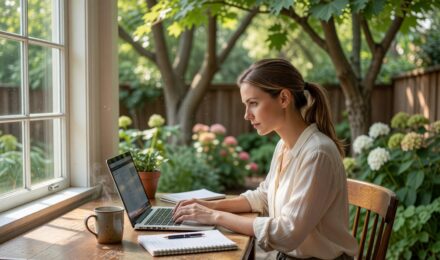 Beginner investor reviewing dividend stock portfolio on laptop to build passive income