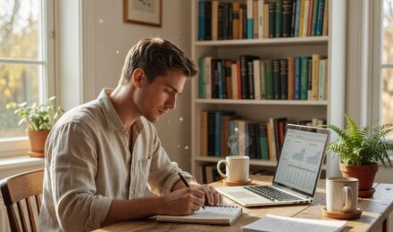 Beginner investor reviewing dividend stocks on a laptop to build passive income