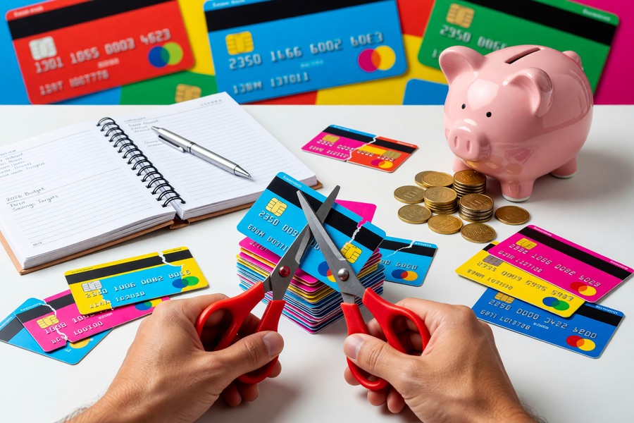 Timeline graphic showing a 36-month step-by-step debt payoff journey from $10,000 to zero
