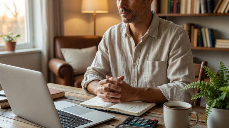 Person reviewing a realistic budget plan to stop living paycheck to paycheck