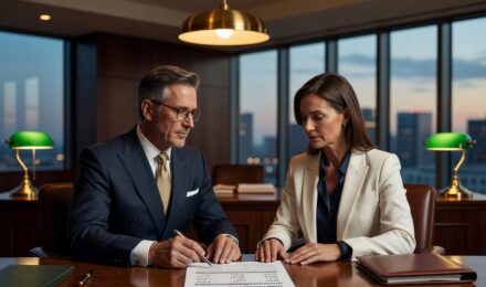 Business owner reviewing prime rate business lending terms with a banker
