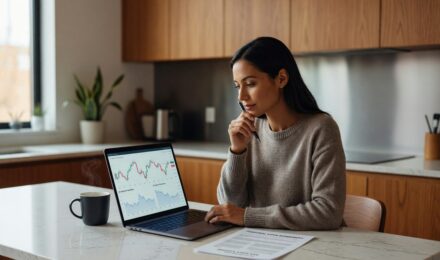 Person reviewing personal loan documents with a chart showing prime rate changes over time