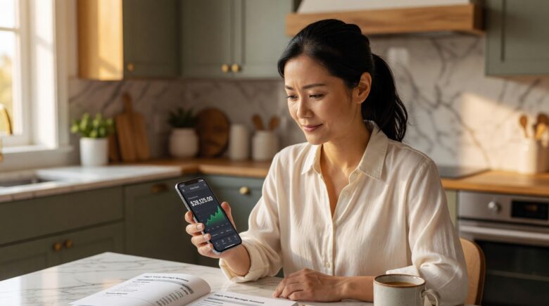 Person reviewing prime rate savings accounts growth on a laptop with rising interest rate chart