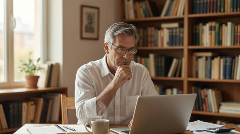 Older couple reviewing Social Security benefit options at different claiming ages