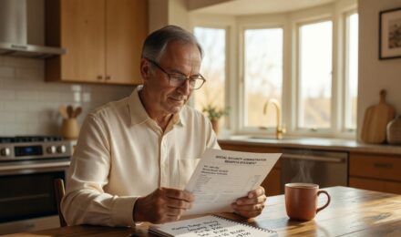 Senior couple reviewing Social Security benefit options to determine the best age to claim