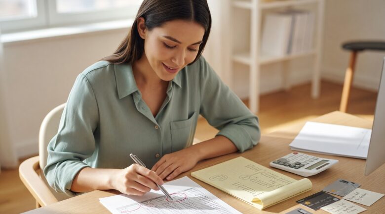 Person using debt avalanche strategy to pay off high-interest debt faster than snowball method