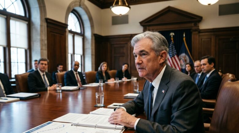 Federal Reserve building with chart showing how often prime rate changes over time