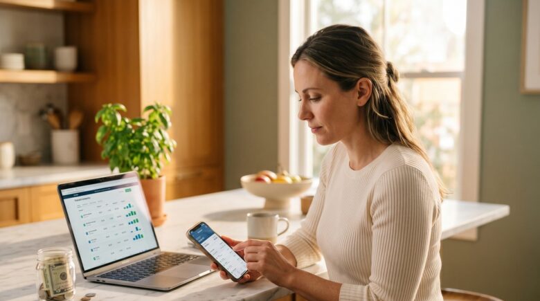 Person comparing savings account options for an emergency fund on a laptop
