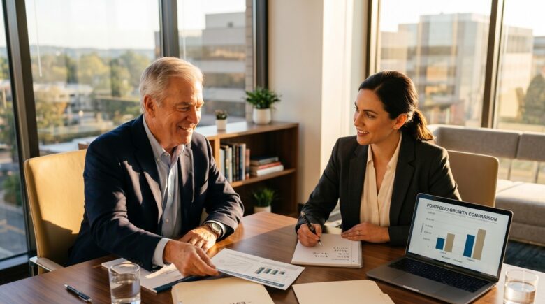 Side-by-side comparison chart of a pension plan vs 401k retirement options