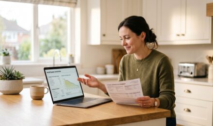 Person reviewing variable-rate debt statements after a prime rate cut announcement