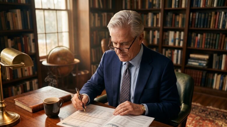 Retiree reviewing required minimum distribution rules and retirement account withdrawal schedule