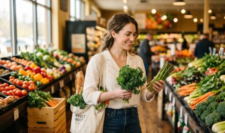 Person saving money on groceries while shopping smart without coupons