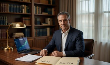 Millionaire reviewing tax-advantaged account statements to maximize wealth and minimize taxes