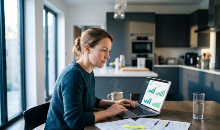 Couple reviewing variable rate debt documents during divorce as prime rate shifts