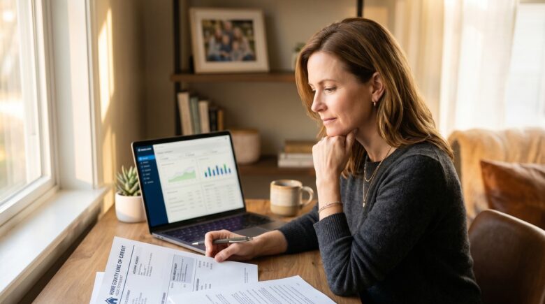 Side-by-side comparison of HELOC and personal loan options for debt consolidation