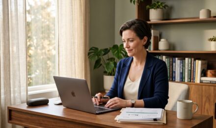 Person reviewing high-yield savings account balance on laptop during a recession