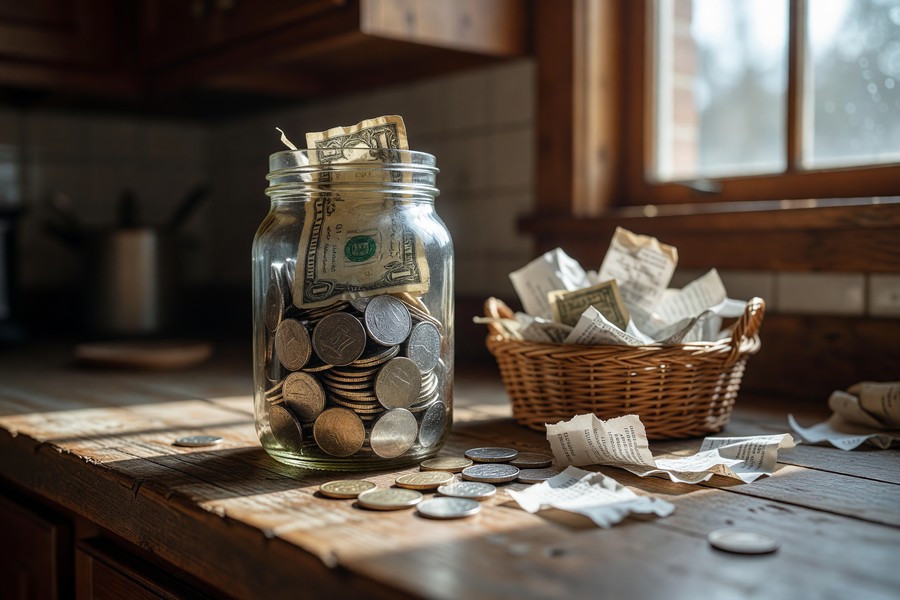 Infographic showing joint versus individual savings account allocation for couples