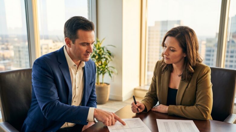 Business owner negotiating a lower spread above prime rate with a bank lender