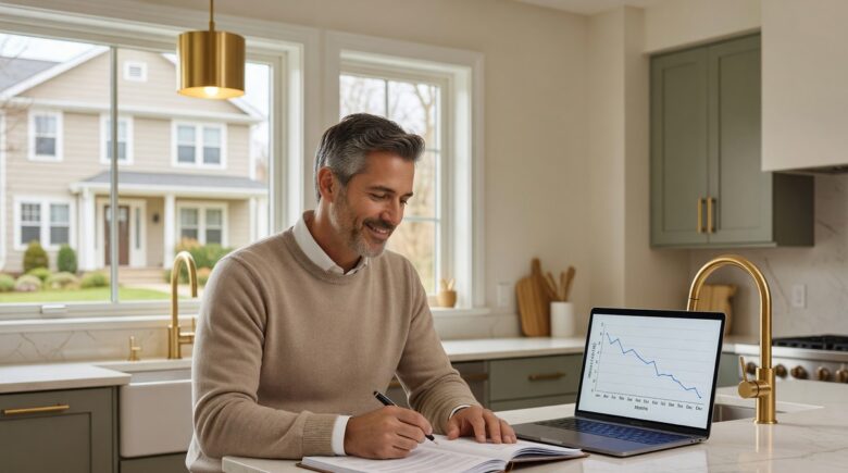 Homeowner reviewing HELOC statement after a prime rate cut in 2026