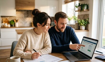First-time homebuyer reviewing prime rate information before applying for a mortgage