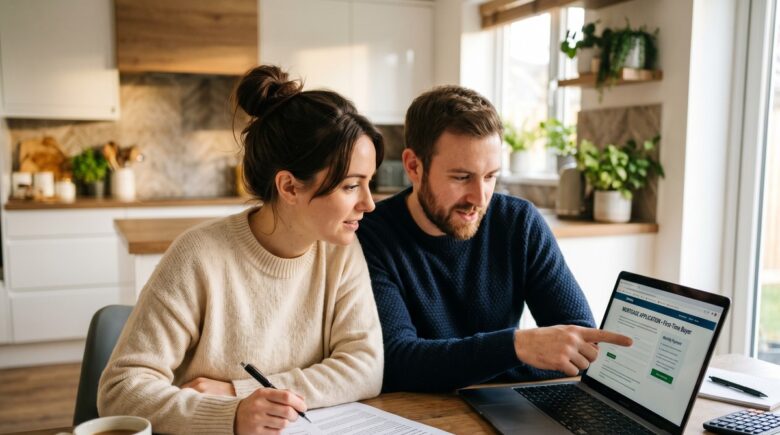 First-time homebuyer reviewing prime rate information before applying for a mortgage