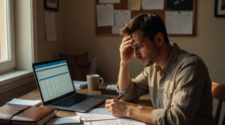 Freelancer reviewing variable borrowing costs affected by the prime rate on a laptop