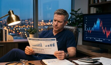 Physician reviewing financial documents affected by prime rate changes