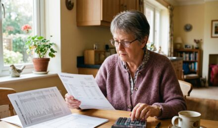 Retired couple reviewing fixed income finances affected by prime rate changes