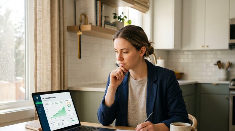 College graduate reviewing prime rate student loan statements and interest rate charts
