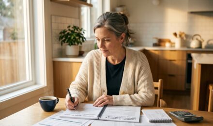 Person reviewing retirement savings plan documents after a divorce