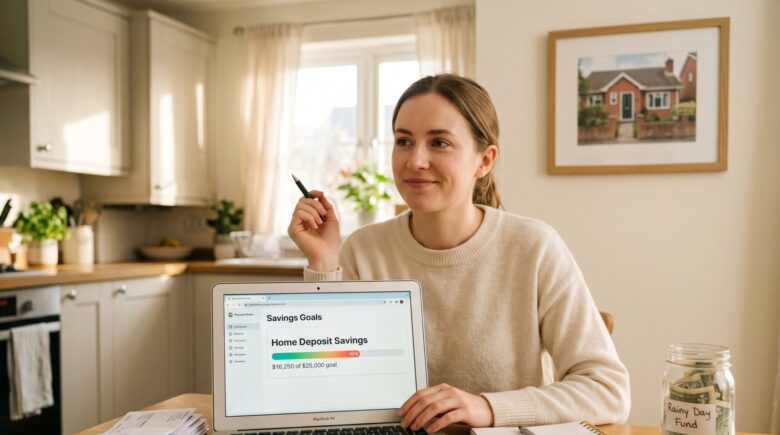 Person reviewing savings account options to build a down payment fund without locking money up