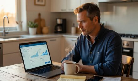 A 40-year-old person reviewing a financial plan to start building wealth from scratch