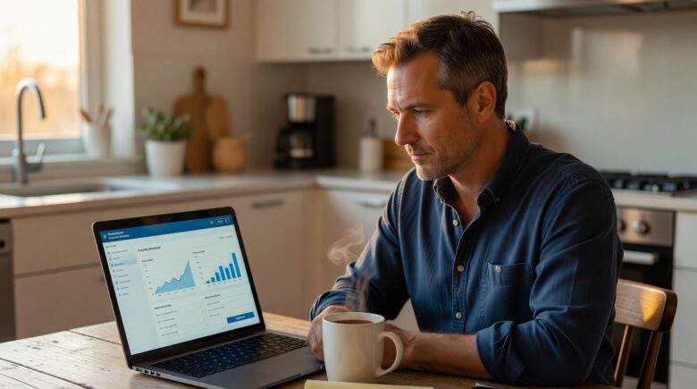 A 40-year-old person reviewing a financial plan to start building wealth from scratch