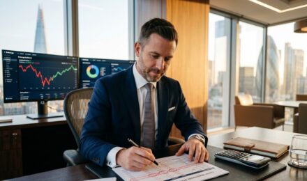 Investor reviewing tax loss harvesting strategy on laptop to build long-term wealth