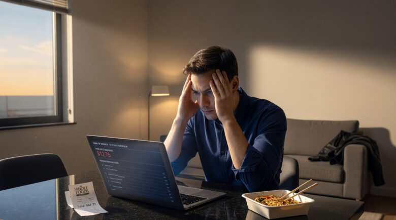 Young adult reviewing finances and learning about wealth building mistakes in their 20s