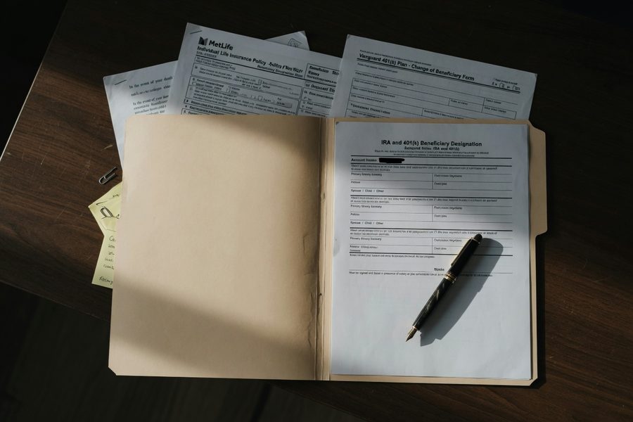 Checklist items for funding irrevocable trust: retirement accounts, life insurance, real estate deeds.