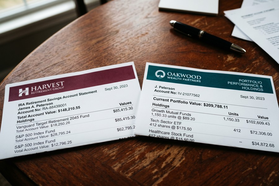 Couple reviewing joint financial dashboard on laptop, charts showing retirement projections