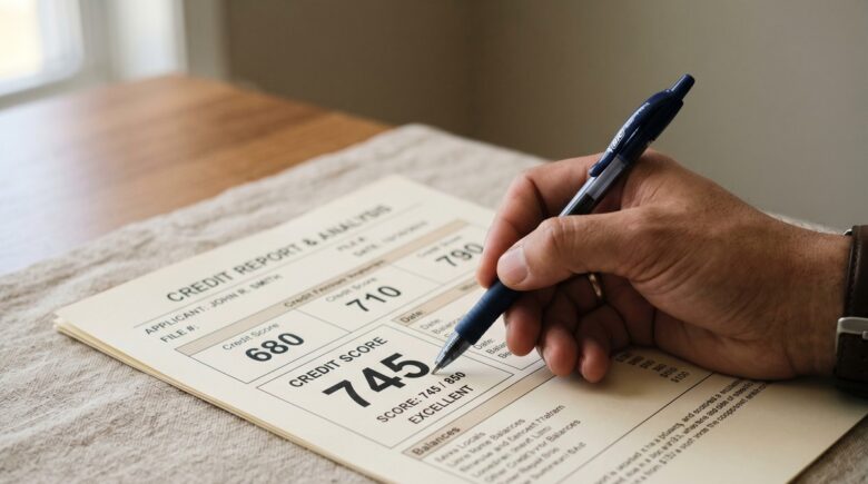 Visual breakdown of five credit score tiers from 300 to 850, showing Poor, Fair, Good, Very Good, and Exceptional ranges