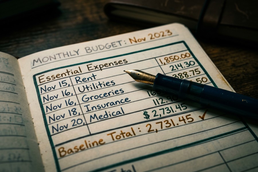 Side-by-side comparison of guaranteed income floor versus investment portfolio performance over a 20-year retirement horizon