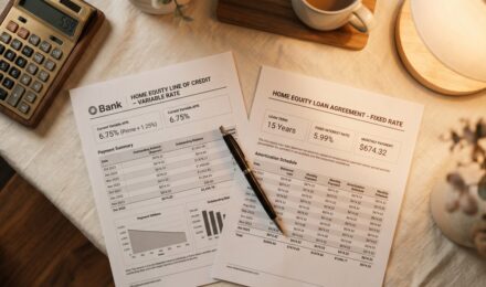 Comparison chart showing HELOC and home equity loan rates with falling prime rate indicator