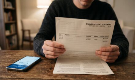 Person reviewing high-yield savings account options on laptop to avoid costly mistakes