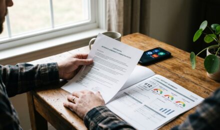 Person reviewing credit report after job loss with protective action plan