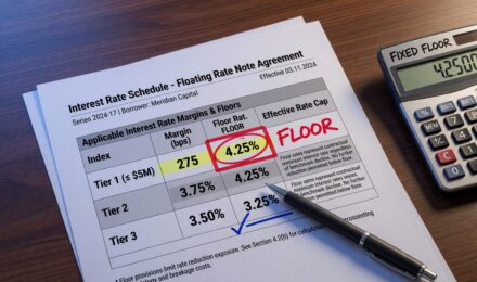 Illustration showing how a prime rate floor prevents loan rates from falling below a minimum level