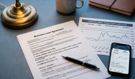 Comparison chart of prime rate, SOFR, and Treasury rate benchmarks for business loan pricing