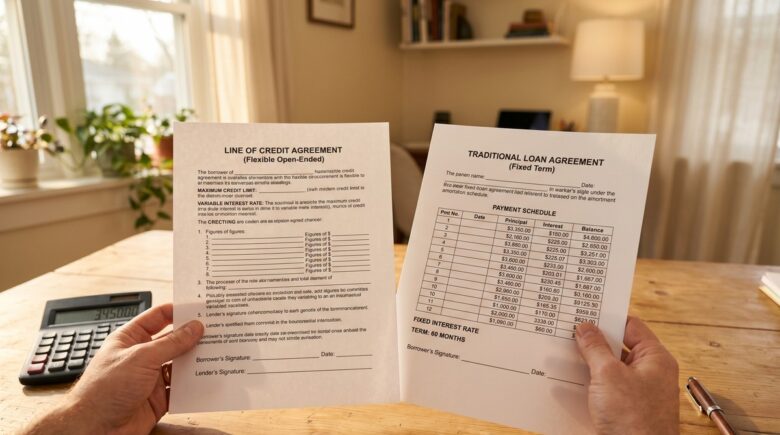 Comparison chart showing how variable-rate lines of credit and variable-rate loans respond differently to interest rate changes