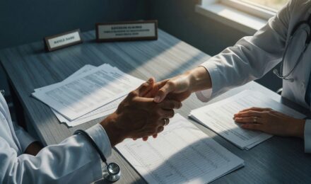Comparison chart showing physician practice loan rates for solo owners versus group practices