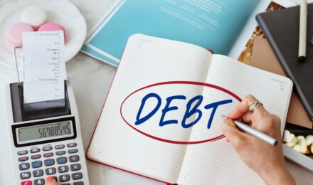 Chart showing credit score improvement and prime rate decline with debt consolidation timeline